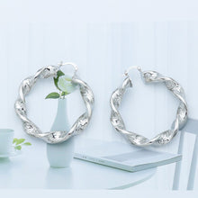 Charger l&#39;image dans la galerie, Boucles d&#39;oreilles Créoles torsadées plaqué Or - BJewerly
