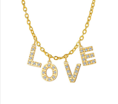 Collier Lettre en Plaqué OR 18K - BJewerly