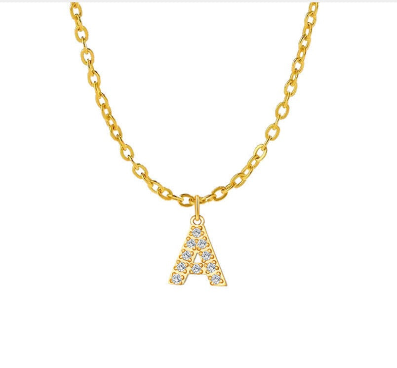 Collier Lettre en Plaqué OR 18K - BJewerly