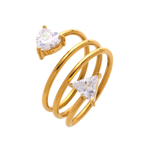 Bague Spirale en Plaqué Or - BJewerly